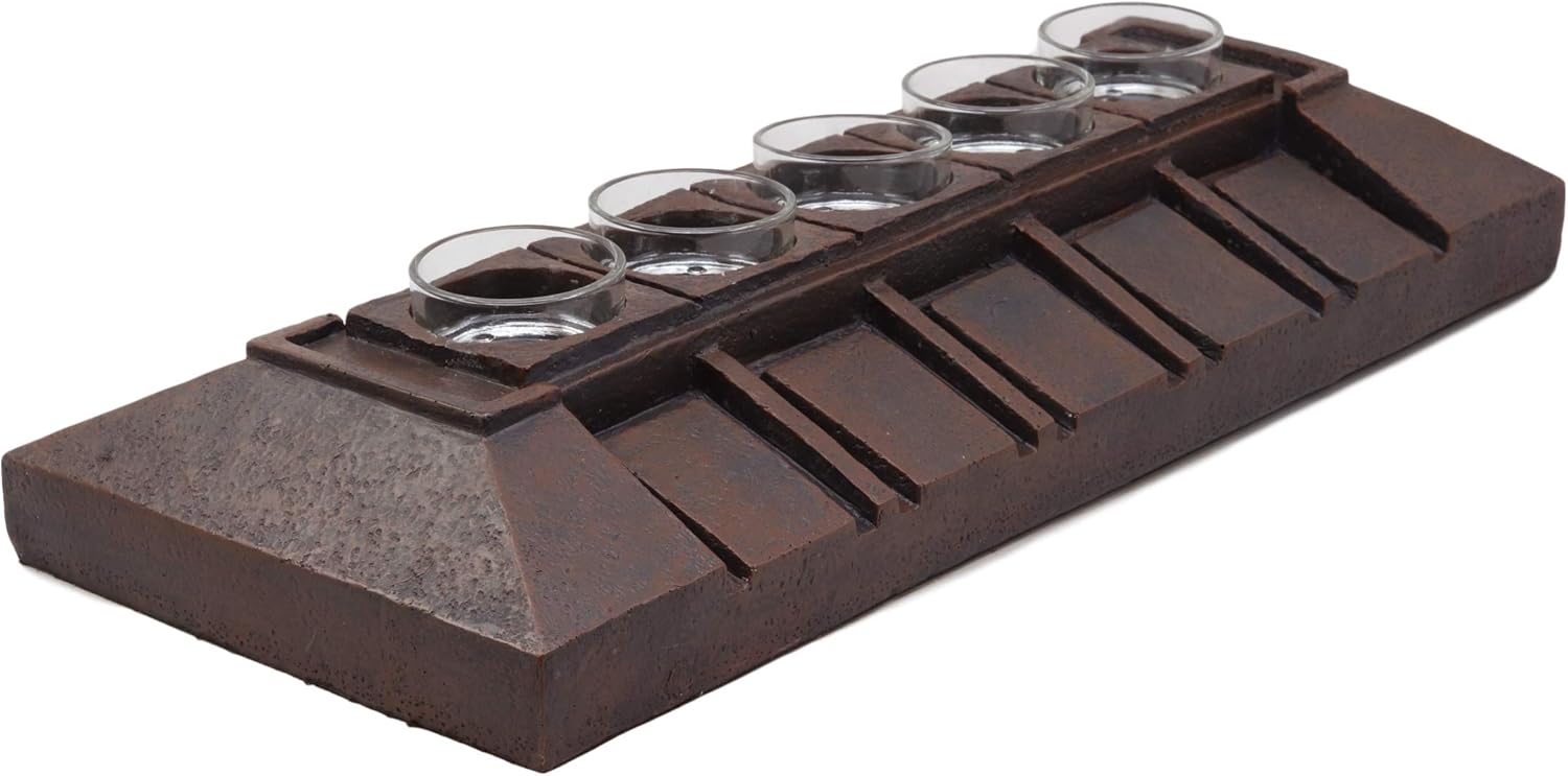 Ebros Gift Frank Lloyd Wright FLW Architecture Reproduction 5 Slots Votive Tea Light Candle Holder Figurine Of Francis Little House Interior Ceiling Plan 14.75"L Contemporary Modern Decor By The Woods