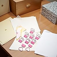 Vista 8 de Clips de metal ahuecados con forma de corazón rosa, notas, cartas, abrazaderas de papel, suministros de oficina, hogar, escuela