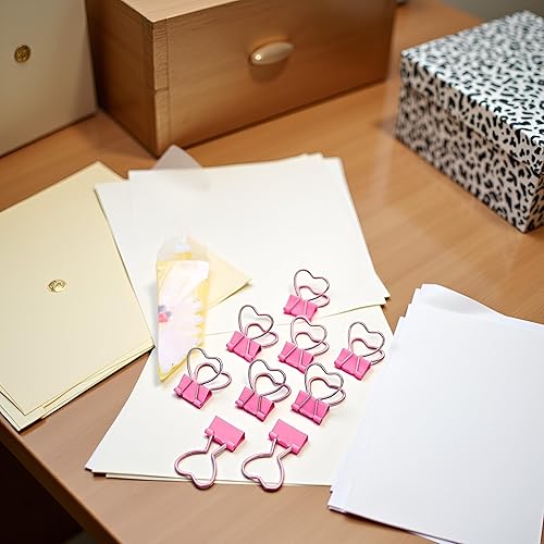 Miniatura 8 de Clips de metal ahuecados con forma de corazón rosa, notas, cartas, abrazaderas de papel, suministros de oficina, hogar, escuela