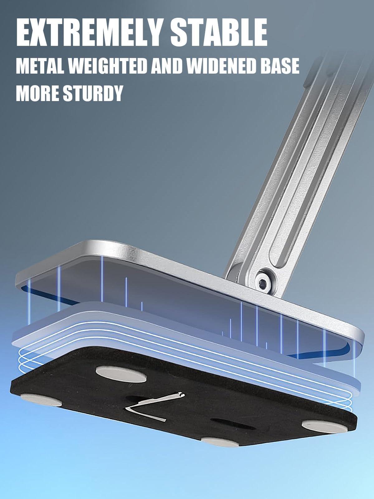 Soporte magnético para teléfono para escritorio, soporte magnético plegable y ajustable para iPhone con almohadilla antideslizante para escritorio/hogar/oficina, compatible con iPhone