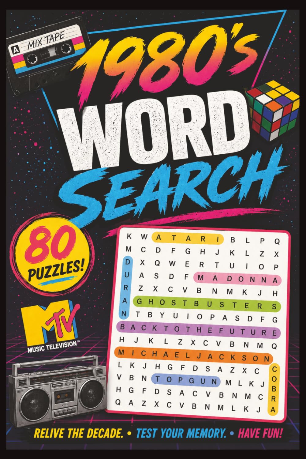 1980's Word Search: 80 Fun and Nostalgic Large Print Puzzles for Adults, Seniors, and 80s Kids