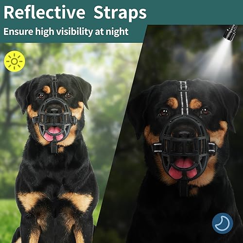 Miniatura 7 de Bozal para perro, bozal de cesta de silicona para perros pequeños, medianos y grandes, bozal de jaula suave para evitar mordeduras, permite beber