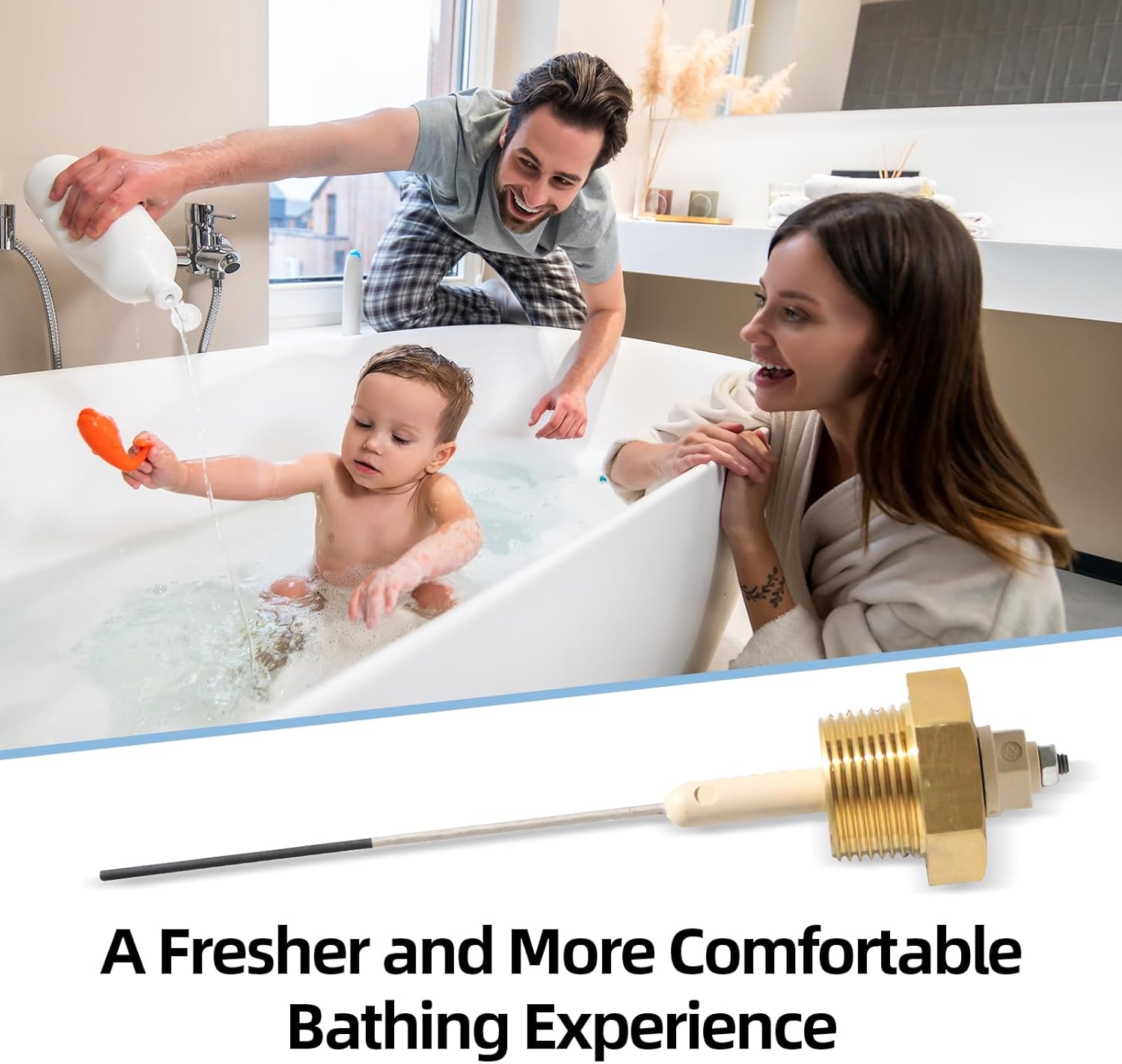 Powered Anode Rod for Water Heater, MIZUDO 4-80 Gal Titanium Powered Anode Rod, Long Time Protection Without Sulfur Smell/Limescale, Rapid Action Within 24hrs, Ideal for Residential and RV Use