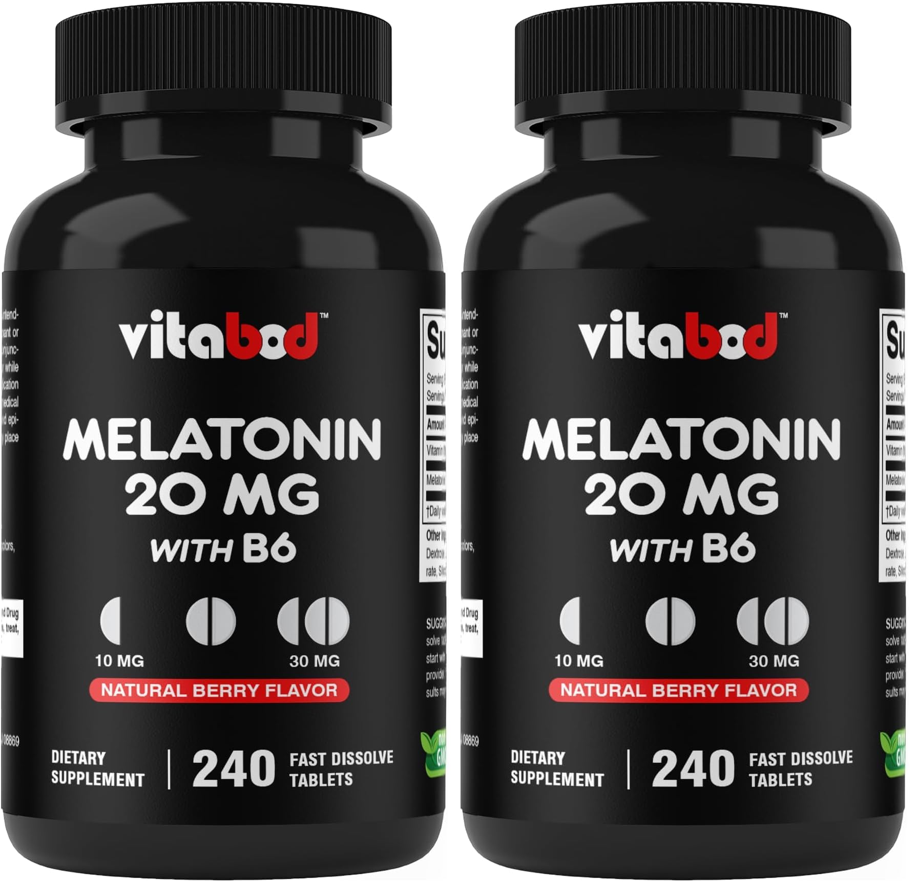 Vitabod Melatonin 20 mg Fast Dissolve Tablets with Vitamin B6, 240 Ct — Amazon image 12