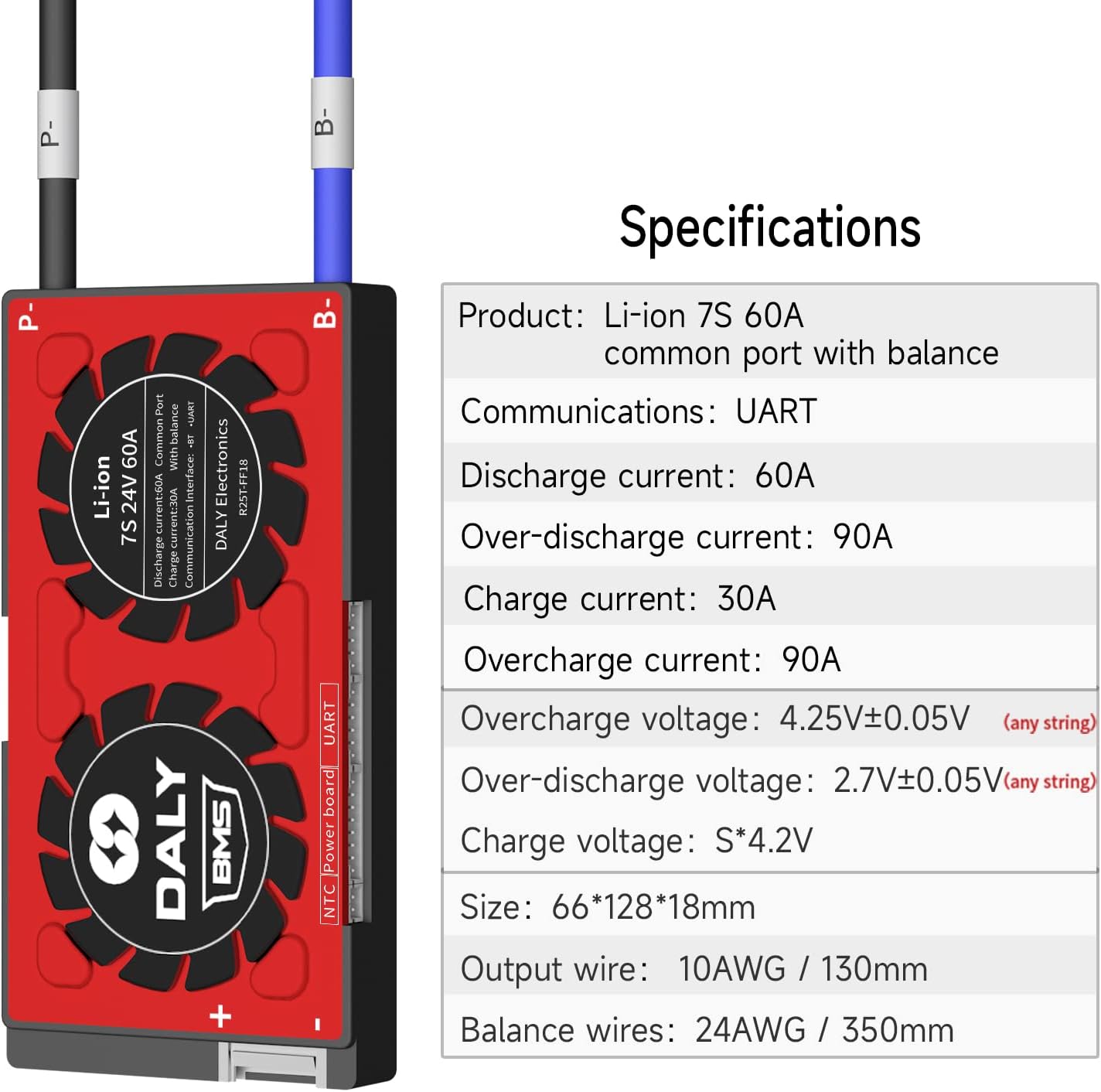 DALY Smart BMS Specifications Table