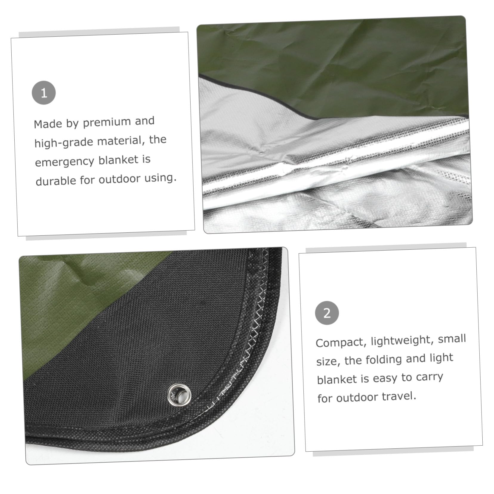 Térmica y Cortavientos para Camping y Emergencia Aislante Térmico Multifuncional para Picnic Senderismo y Actividades al Aire Color Verde
