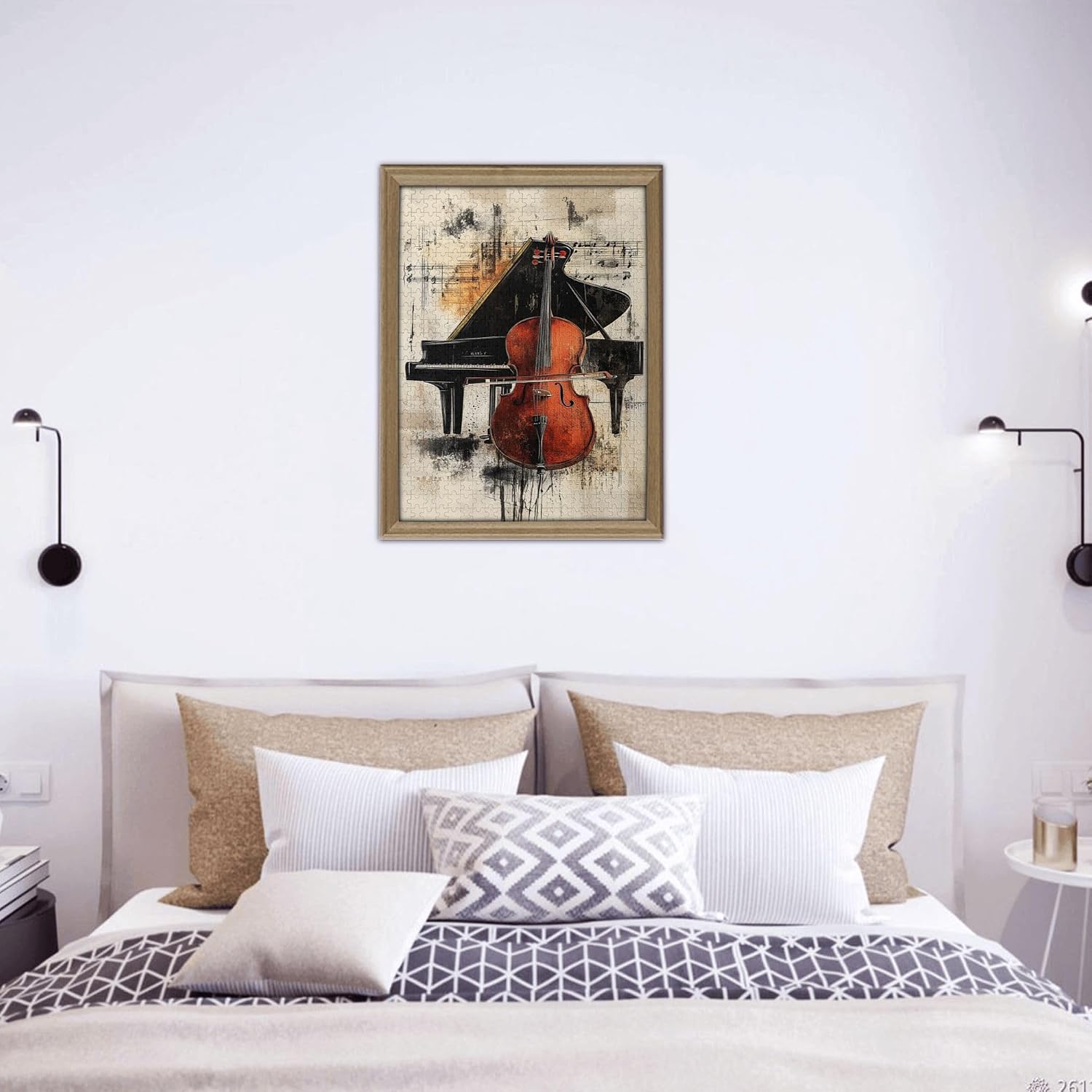 Puzzles for Adults 500 Pieces,Piano, Cello & Sheet Music, Wooden Jigsaw Puzzles,Vintage Musical Instrument Posters,Adults Artwork, Impossible Hard Difficult Challenging Puzzles for Adults
