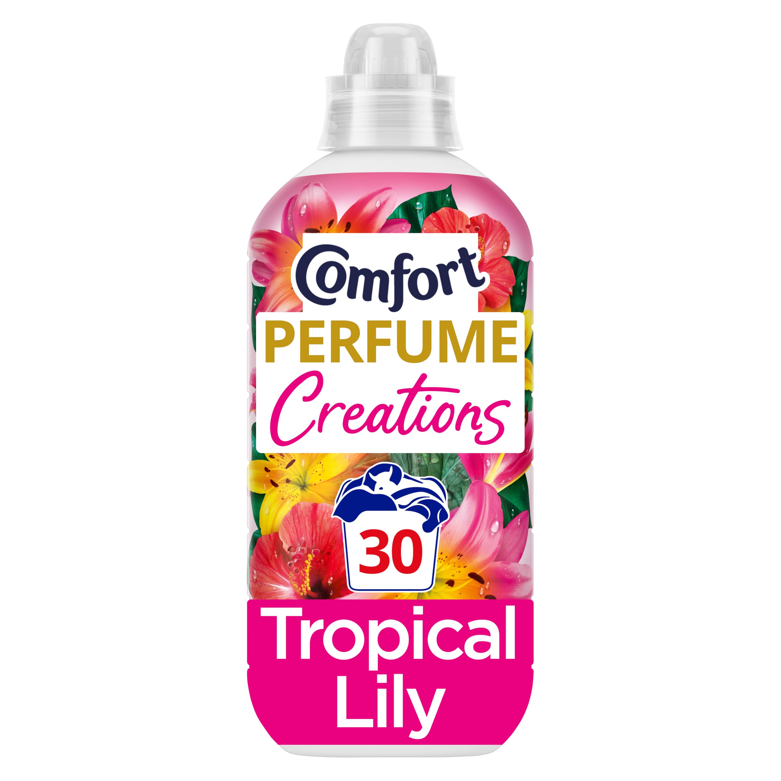 Comfort Creations Tropical Lily Fabric Conditioner 30 Washes (900 ml) | Up to 100 days freshness* with Stay Fresh technology, motion-activated fragrance bursts, effective in cold & short cycles