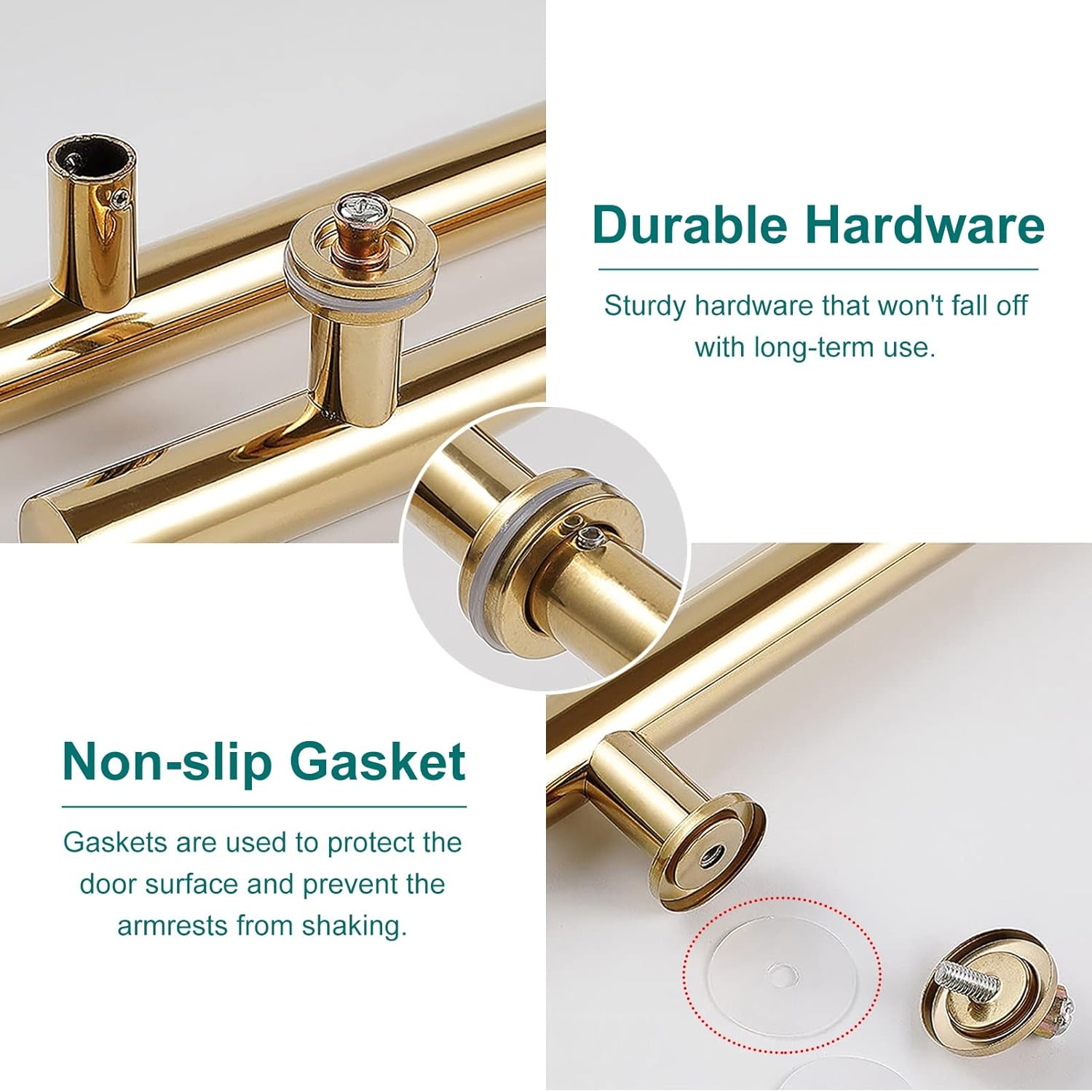 Door Pull Handle Stainless Steel Door Handle Push/Pull Set, Barn Showers Office Modern Doors Pulls Bar Double Sided, 24inch/32inch/40inch/47inch/59inch Long (Color : Rose Gold, Size : 60cm/2