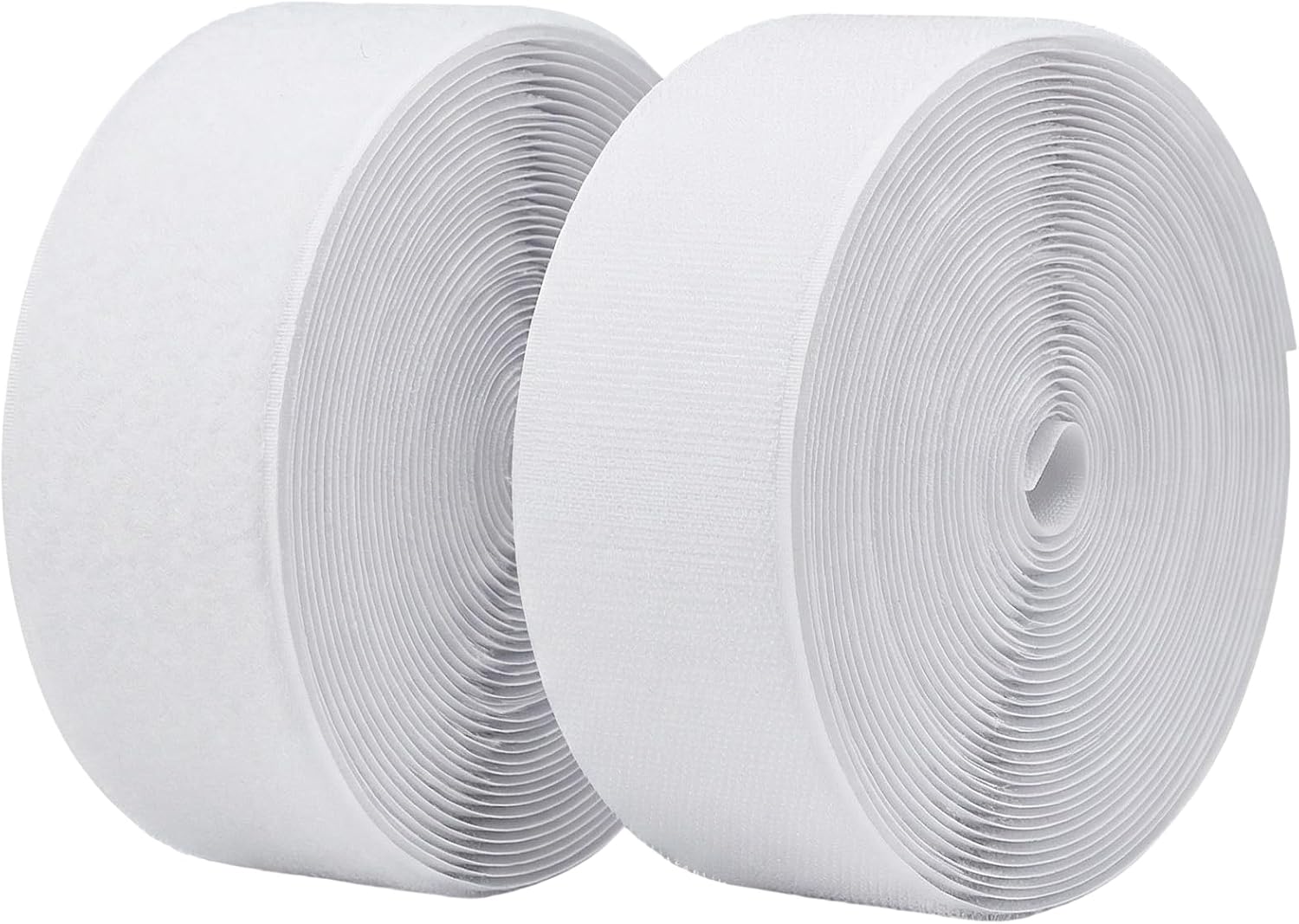 Sew on Hook and Loop Non Adhesive Strips Hook and Loop Tape Roll for Fabric Nylon Heavy Duty Fastener for Sewing, Clothing, Leather, DIY Crafts, Outdoor Gear (White, 2inX10ft)