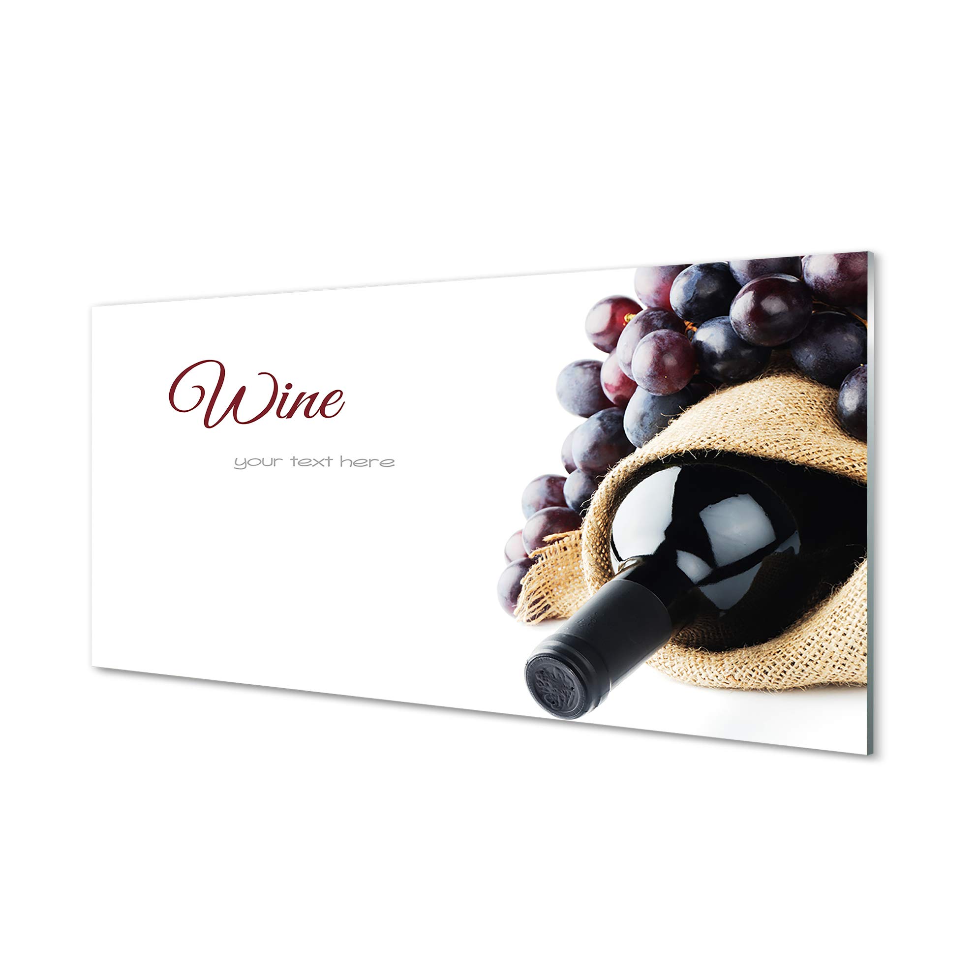 Tableau decoration murale raisins en verre 140x70cm facile a nettoyer pour cuisine