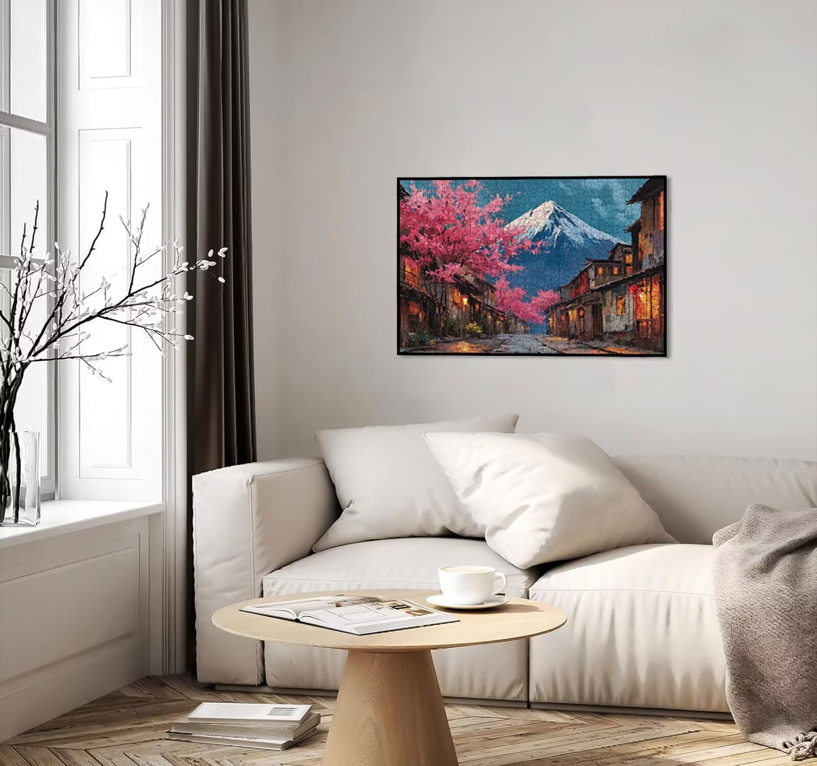 Puzzle 1000 sztuk, Fuji Cherry Puzzle dla dorosłych Puzzle, wyzwanie dekoracja puzzle, rozrywka gra edukacyjna dla całej rodziny, na prezent dekoracja R7KH-232