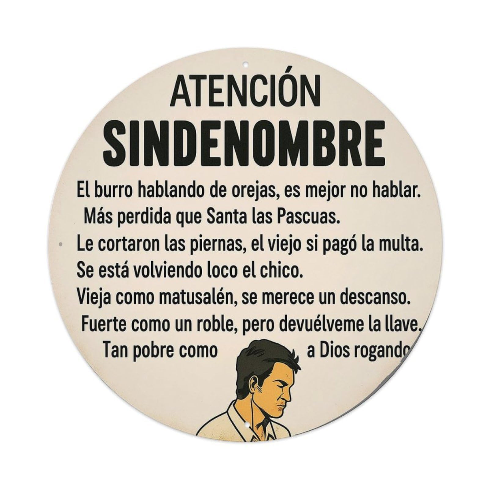 Attention NoName Donkey Talking Ears Metal Tin Sign Plaque