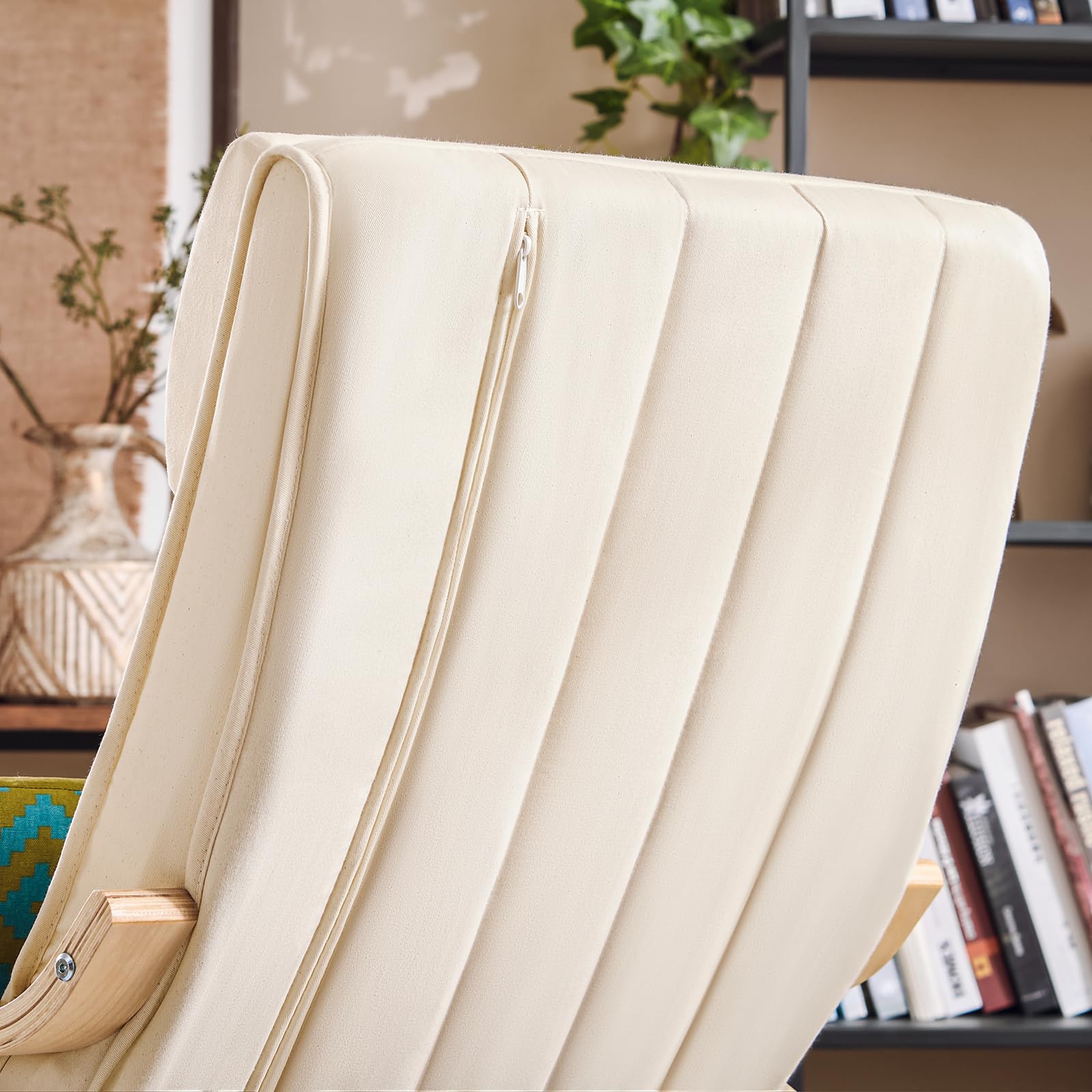 SoBuy Mecedora con Cojín y Reposapiés Beige