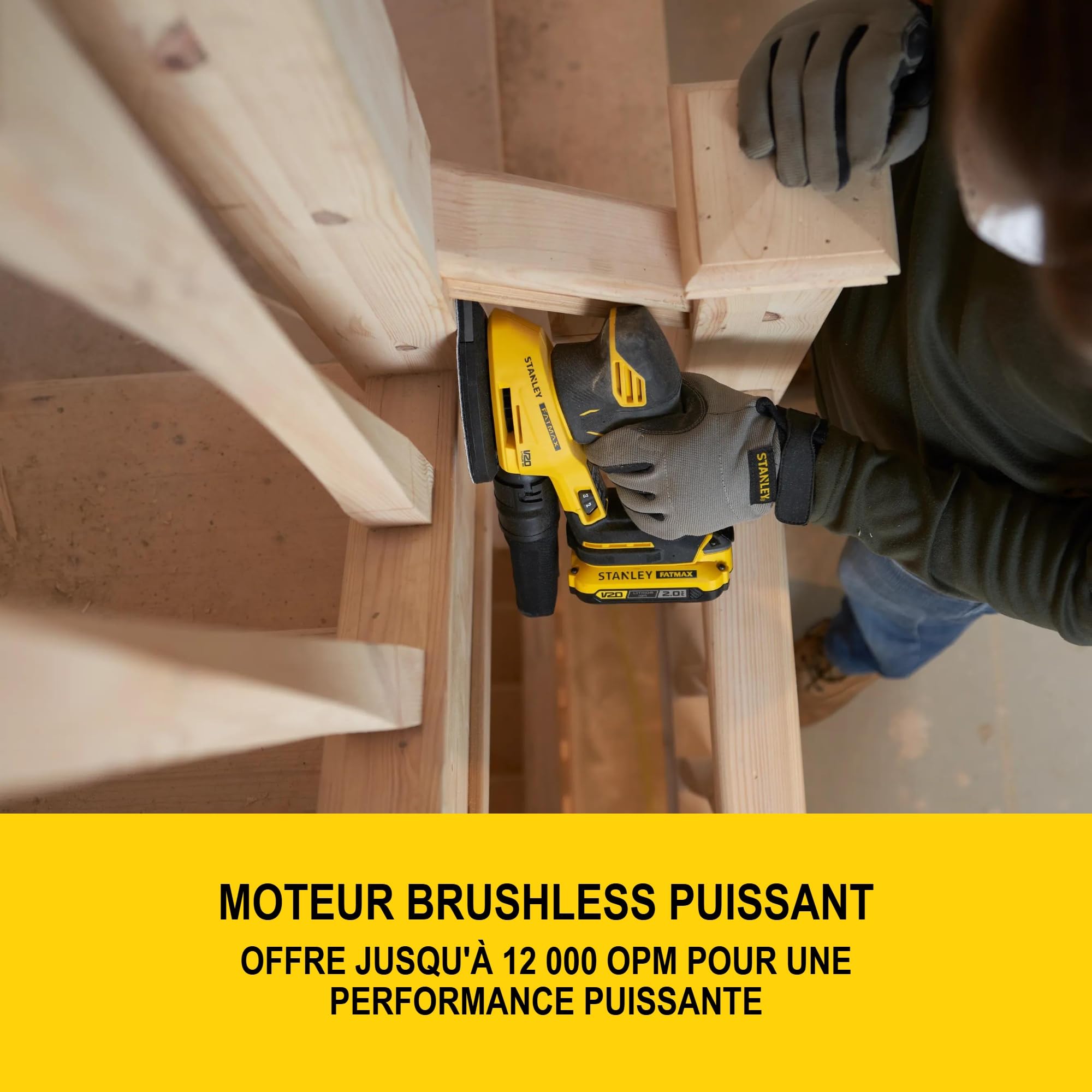 STANLEY FATMAX V20 Ponceuse de détail sans fi lbrushless, SFMCW221B-XJ