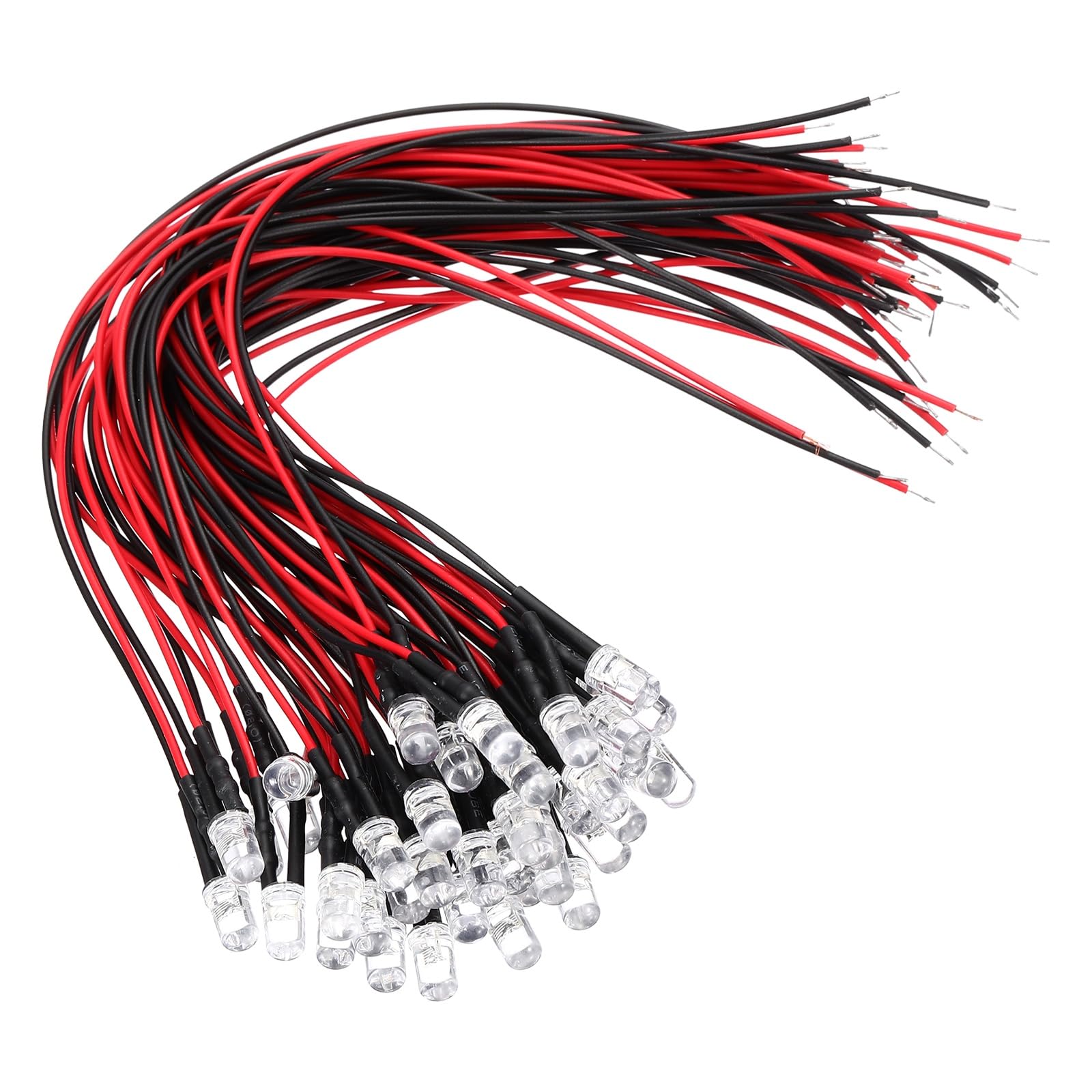 VIAPUICE 40 Pcs 5mm Pre-Wired Small Emitting LED Lights Width 6V Light,Yellow High Brightness LED Diode Light for DIY Electronics Experiments, Indicator Lights, PCB Circuits