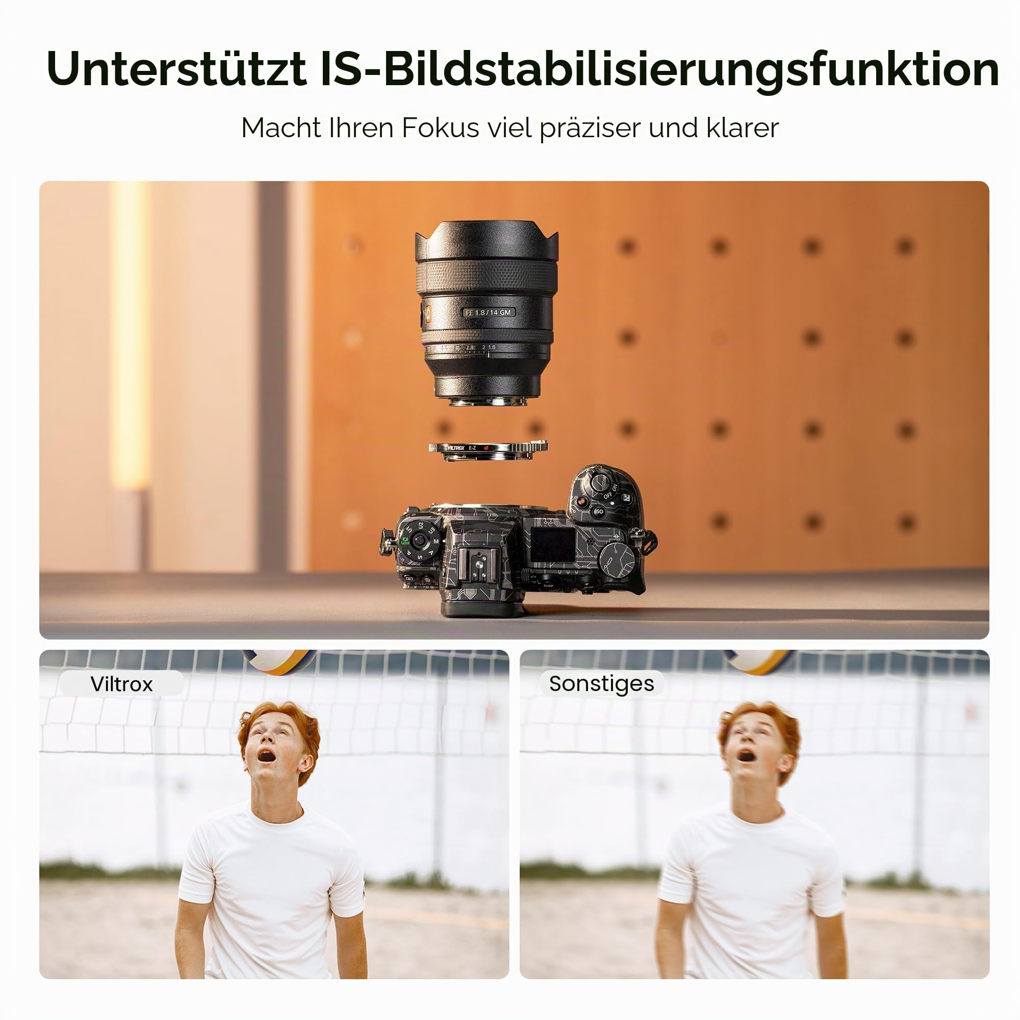 VILTROX E-Z Objektivadapter, ultradünner 4mm Autofokus Ring Mount Adapter, Objektivkonverter, kompatibel mit E-Mount-Objektiven für spiegellose Nikon Z-Mount-Kameras Z5 Z50 Z6 Z6II Z7 Z7II Zfc