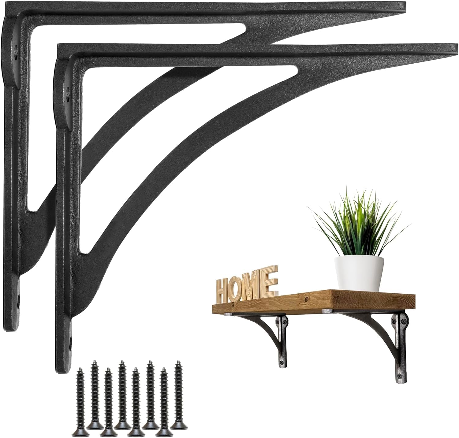 Eduwurxs Cast Iron Ironbridge Heavy Duty Shelving Brackets | Wall Shelf Supports (4X5.5" Pack Of 2)