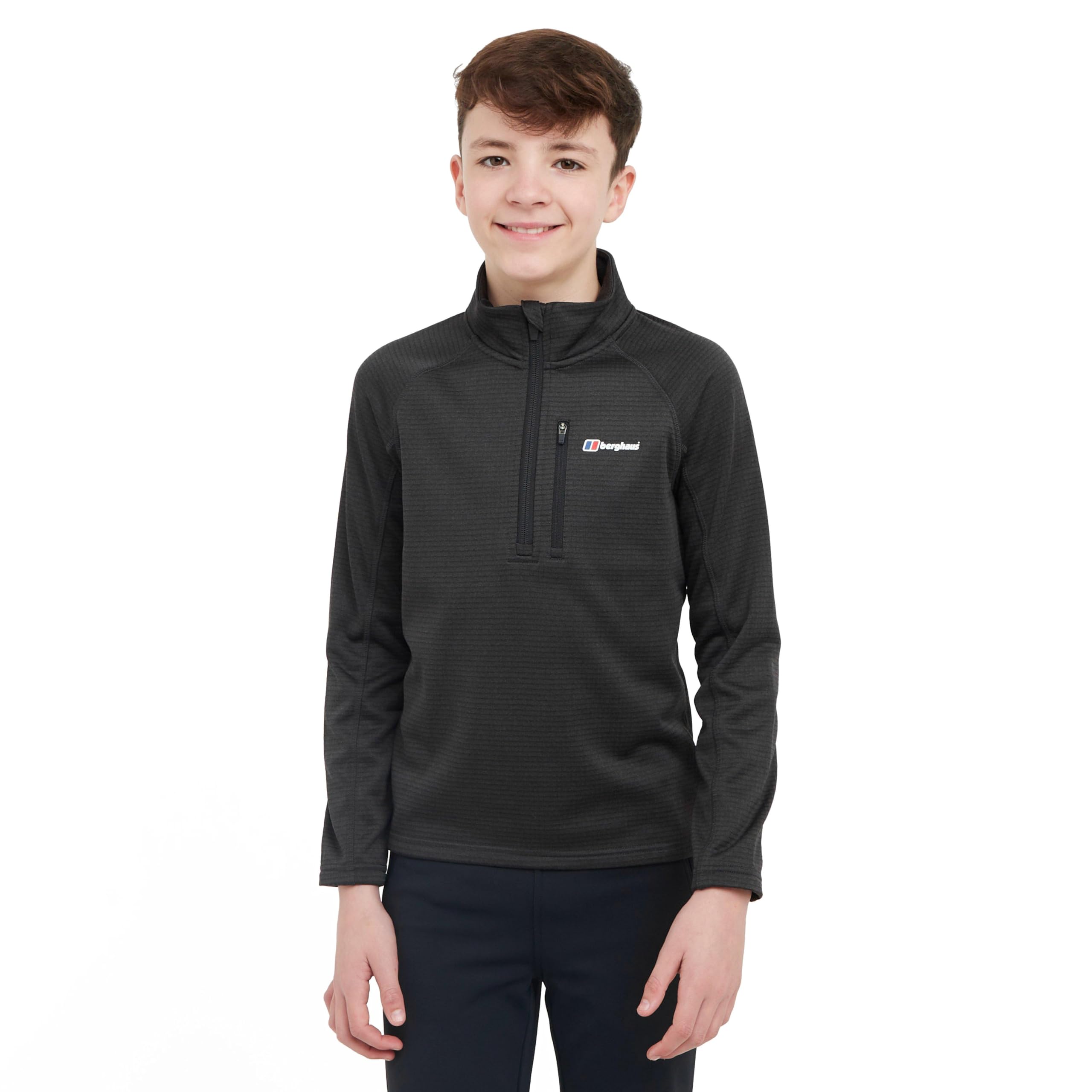 Unisex Kids Black Berghaus Kids' Pravitale 1/2 Zip Fleece - Size 7-8 - Half Zip Fleece