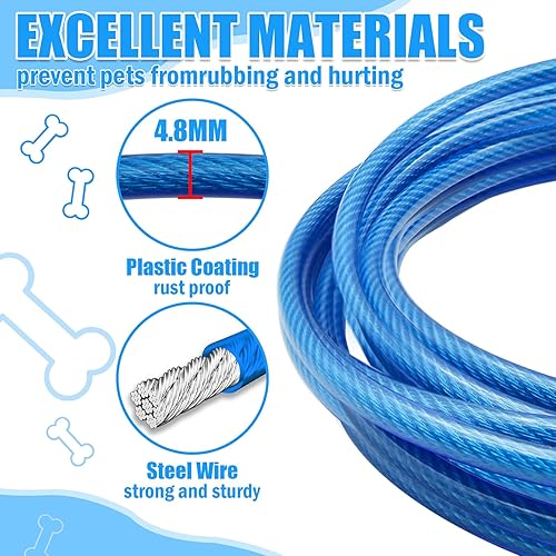 Miniatura 2 de Cable de amarre para perros, cadena resistente para perros, para patio, azulmorado, verderosa, correa y correa para exteriores, 10152030 pies,