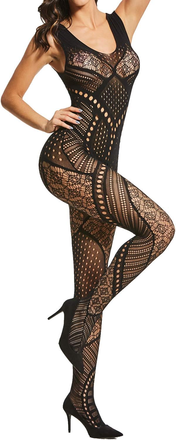 Women's Fishnet Tights Suspender Pantyhose Stretchy Stockings Black