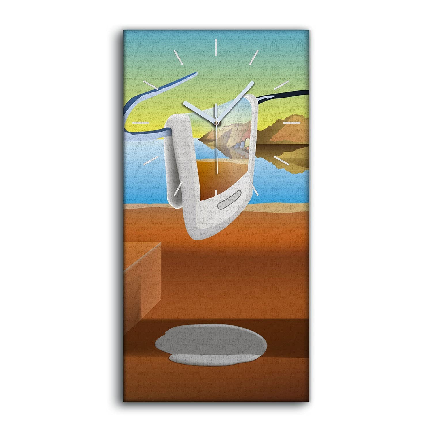 Horloge sur Toile art moderne décoration image paysage surréaliste 30x60