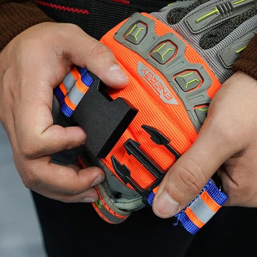 Miniatura 8 de MELOTOUGH Correas de guantes de bombero, soporte para guantes de trabajo con cinta reflectante, clips para guantes de acceso rápido para bomberos