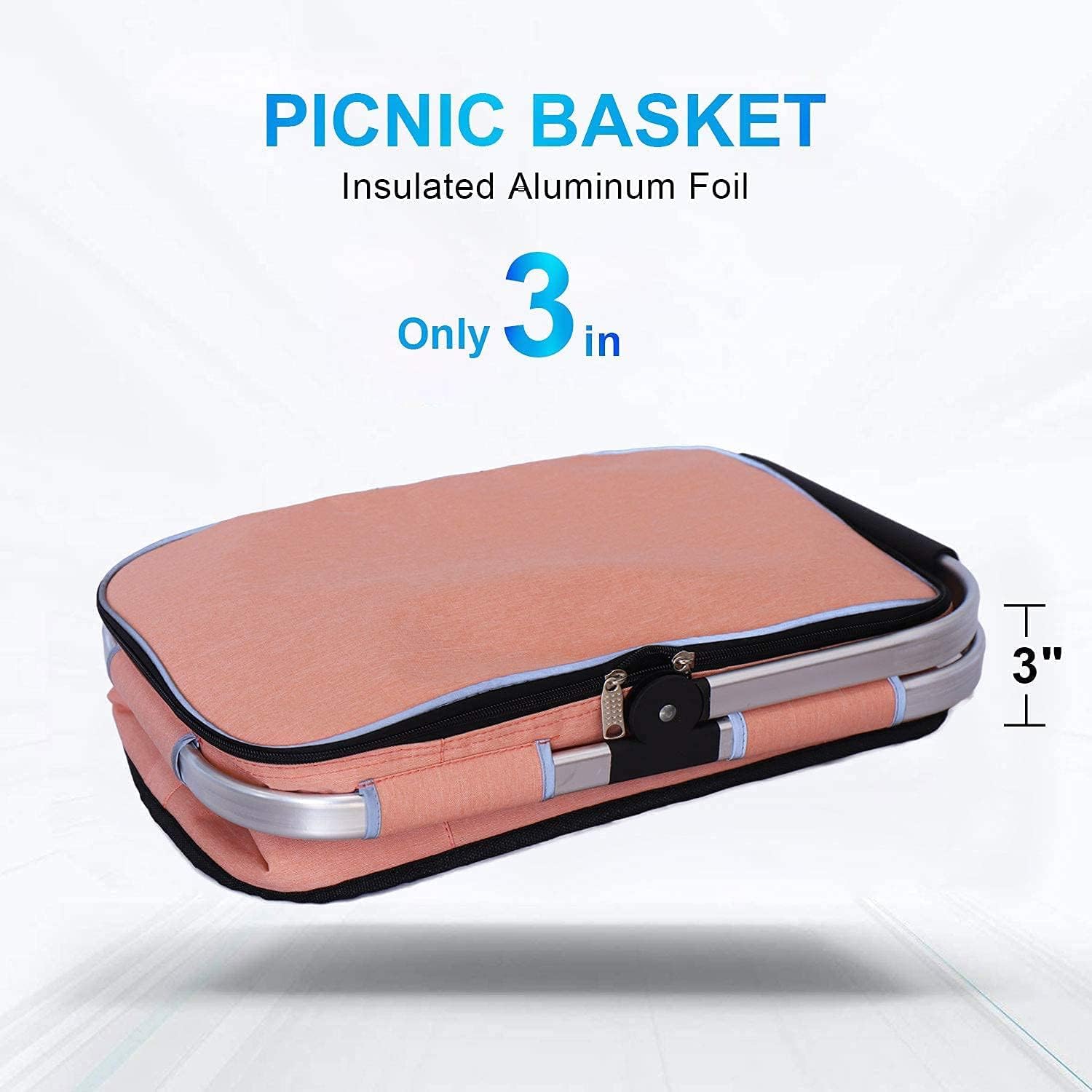 Sac isotherme imperméable de 35 l - Grand panier isotherme pour le bureau, le camping, les pique-niques, les voyages - Support latéral - Pliable - Protection brevetée
