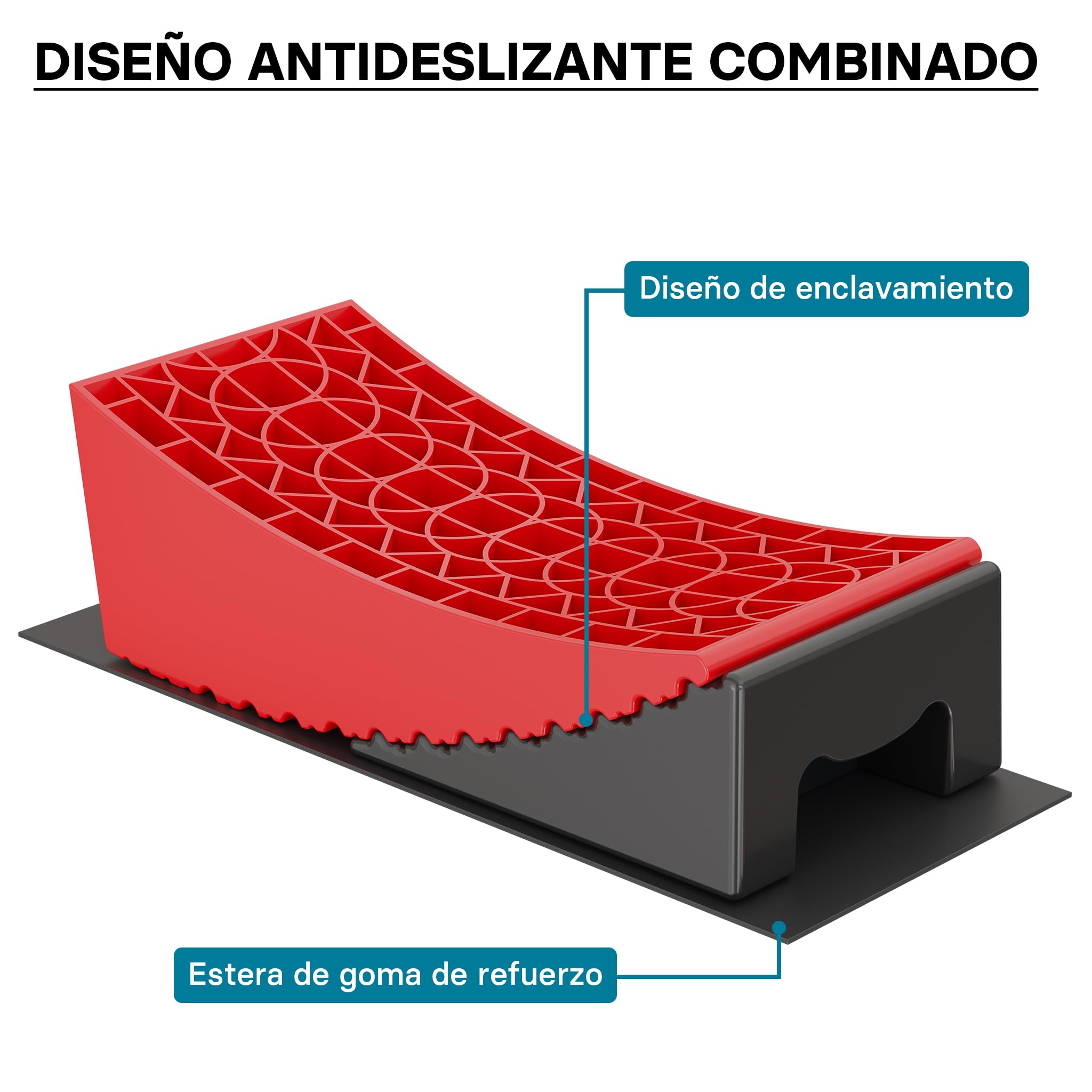 XPOtool Cuña redonda con nivel de burbuja T calzo para autocaravanas y remolques nivelación continua