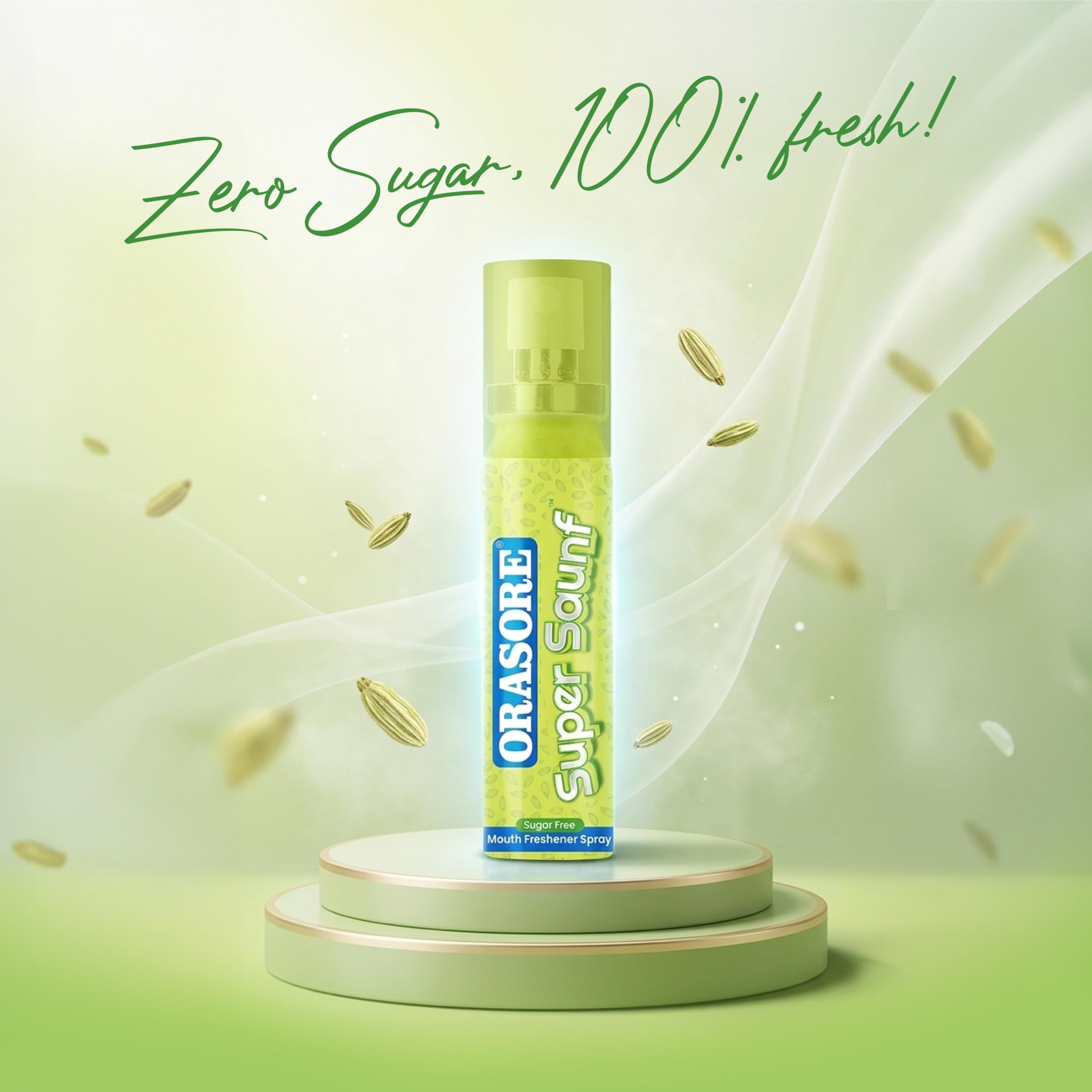 Orasore Super Saunf Sugar Free Mouth Freshener Spray | Instant Bad Breath Solution with Long-Lasting Freshness | 200+ Sprays | Alcohol-Free, Pocket Friendly & Refreshing Sounf Flavour (Pack of 6) 2