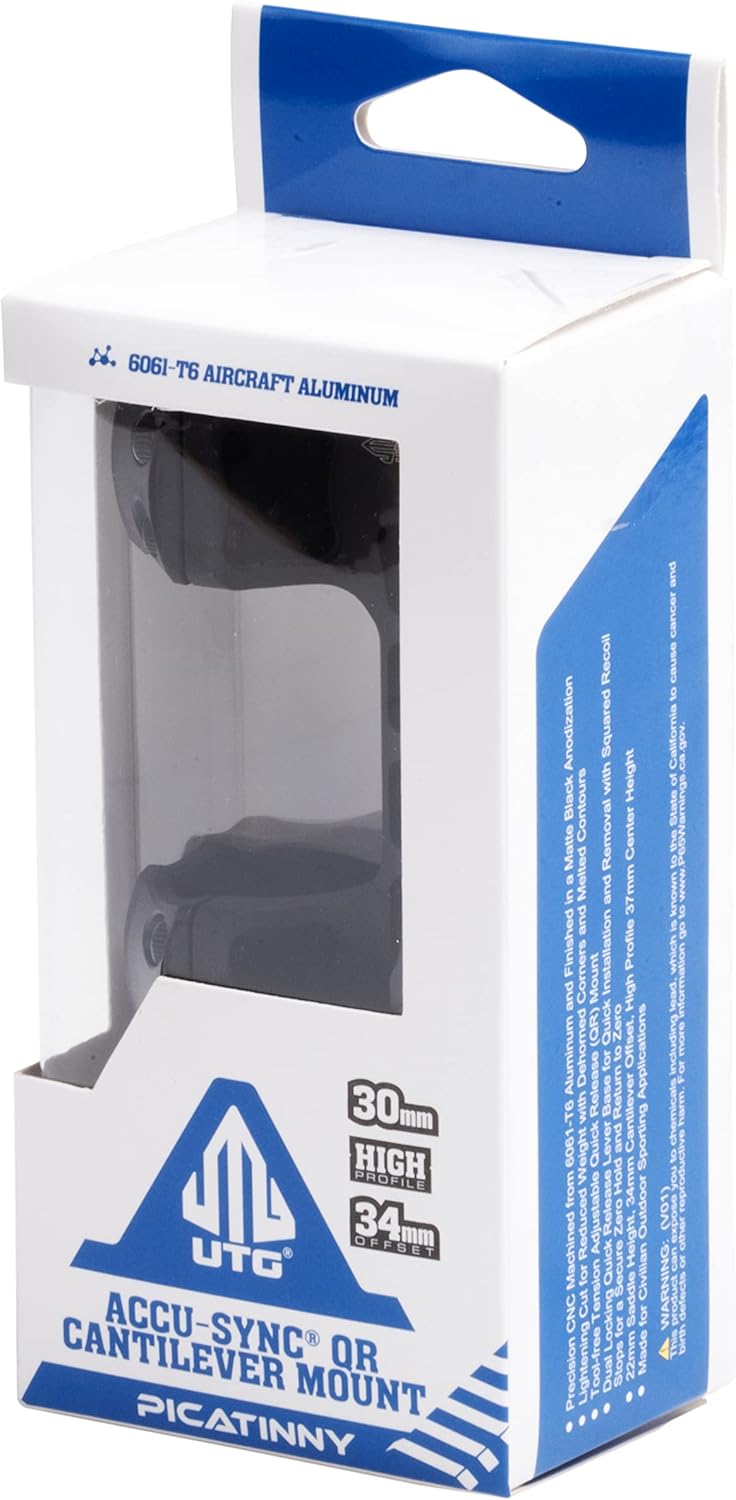 UTG ACCU-SYNC QR 30mm, High Pro, 34mm Offset Scope Mount Black