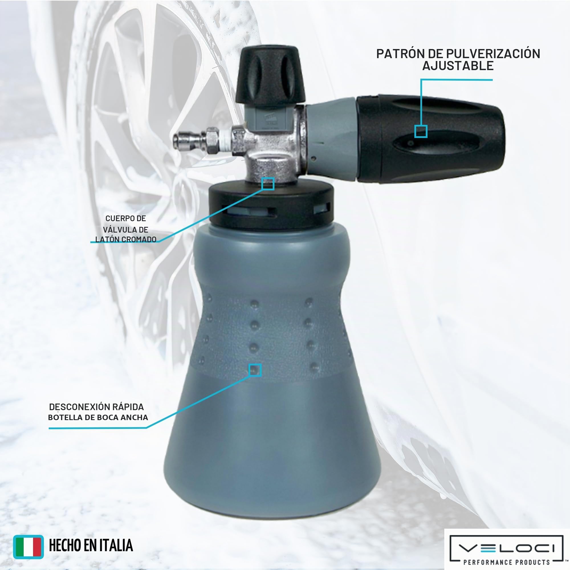 MTM Hydro Varita y botella de cañón de espuma PF22.2 Kit de boquilla ajustable y depósito - Lavadora de espuma de alta presión para lavado y detalles profesionales para automóviles, barcos, etc.