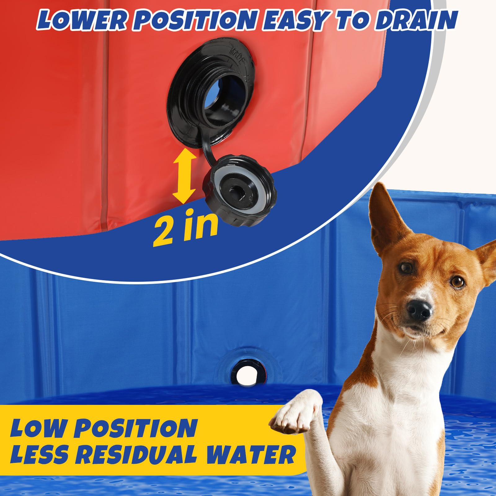 DASBET Piscina pieghevole per cani, in PVC, pieghevole, portatile, per cani, cuccioli, gatti, per interni ed esterni (80 x 20 cm, rosso)