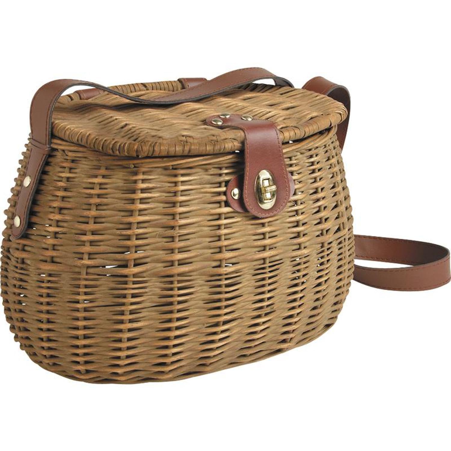 Panier pêche osier 35cm AUBRY GASPARD boîte rangement miel antique