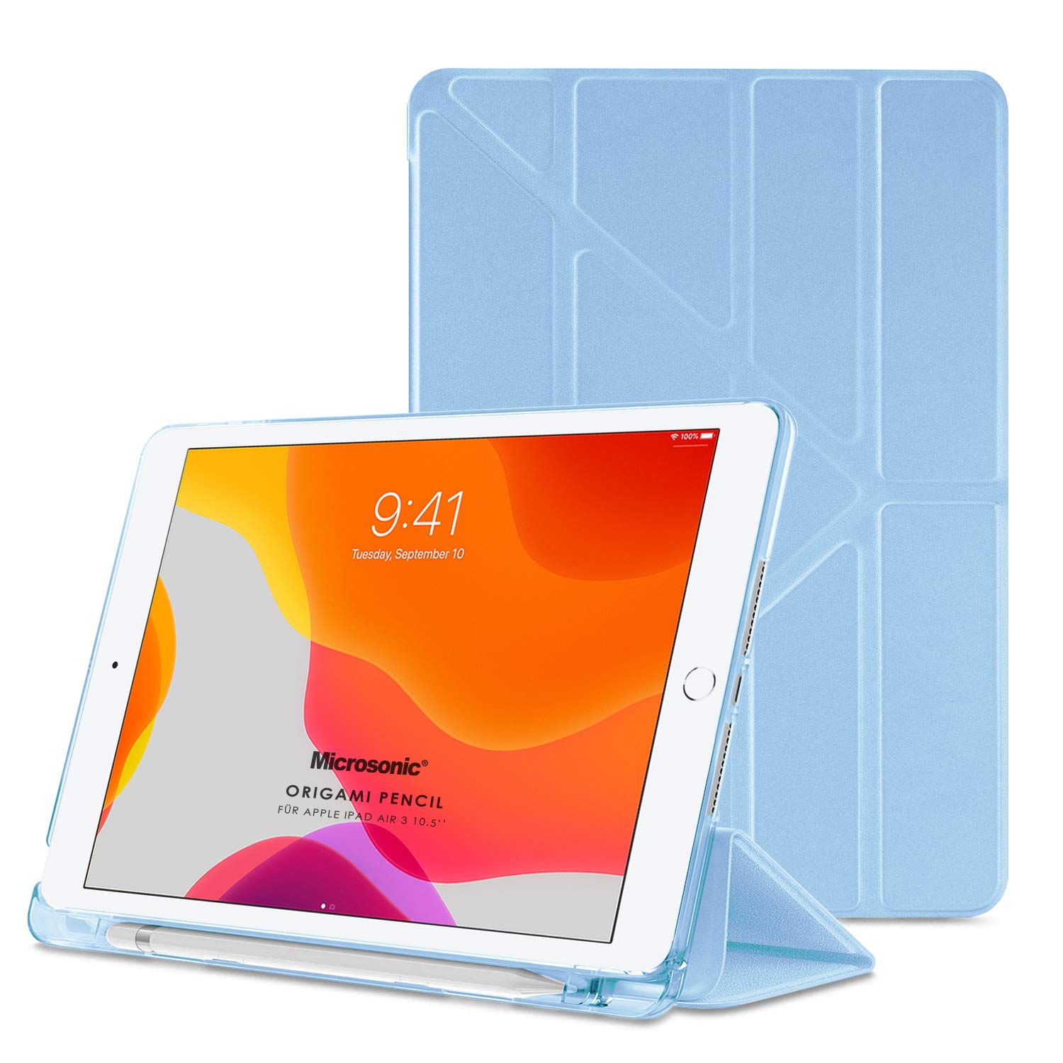 Microsonic Apple iPad Air 3 10.5'' 2019 için Kılıf (A2152-A2123-A2153-A2154) Origami Pencil Mavi [iPad Air 3 10.5 ile Uyumlu Kılıf - Mavi]