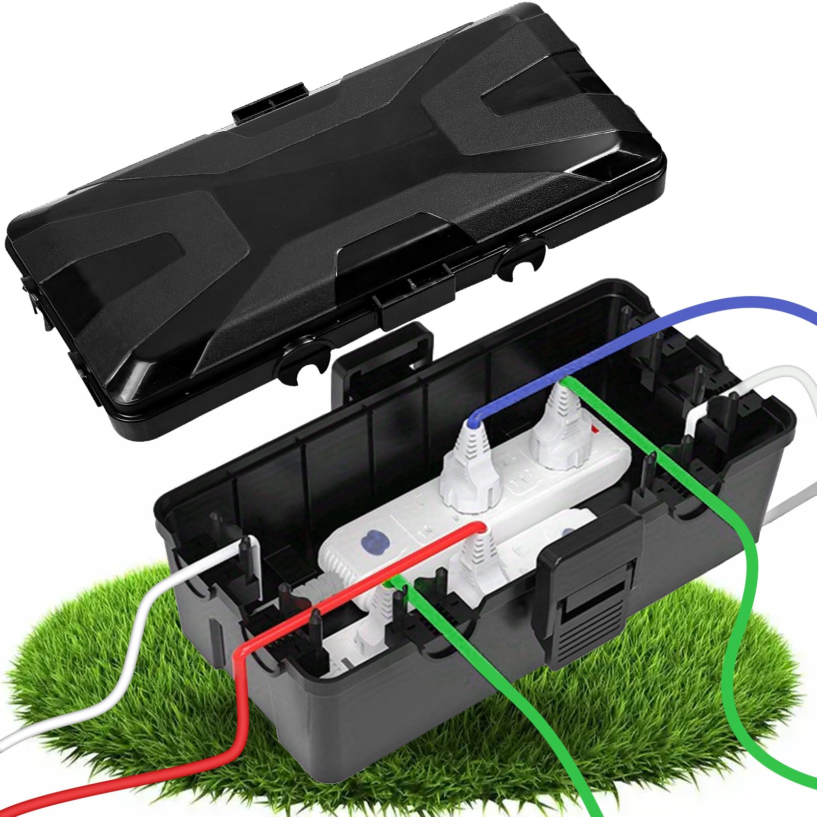 Caja Estanca Exterior Eléctrica Impermeable IP54 Con 6 Entradas De Cable Para Proteger Cables Alargadores Enchufes Y Luces 25X12X7 CM