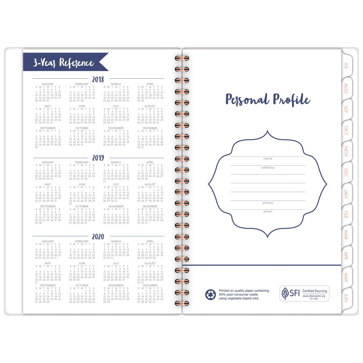 AT-A-GLANCE 2018-2019 Academic Year Weekly & Monthly Planner, Small, 4-7/8 x 8, Carousel Stripe (1112S-200A)