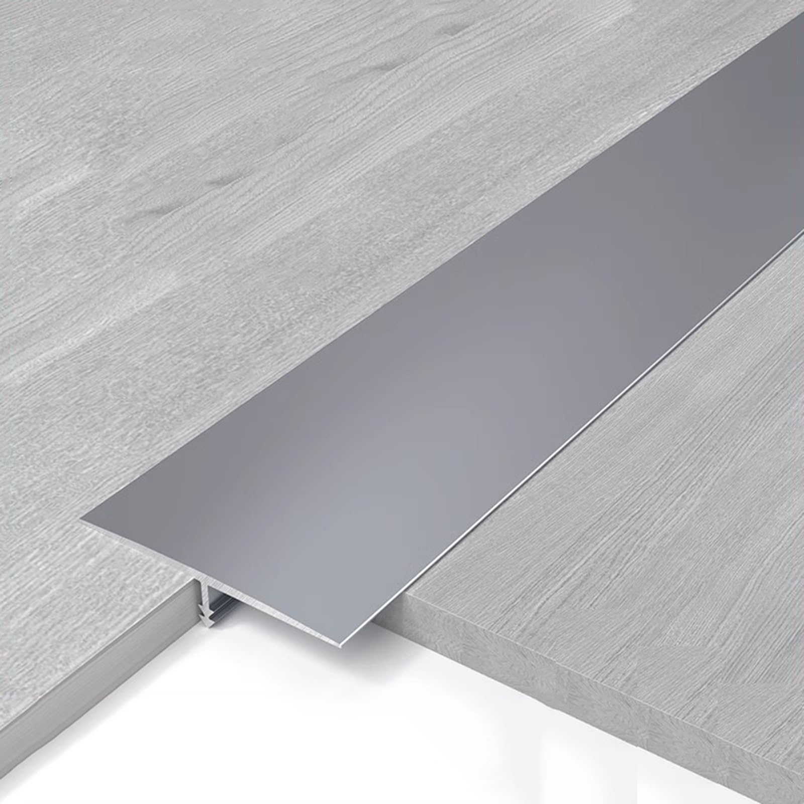 Perfil de transición de aluminio, protección de borde en T para transiciones de madera a azulejos, tira de transición de suelo de 90 cm, 3 piezas