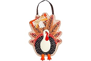 Evergreen Burlap Turkey Door Decoration for Festive Thanksgiving Ambiance