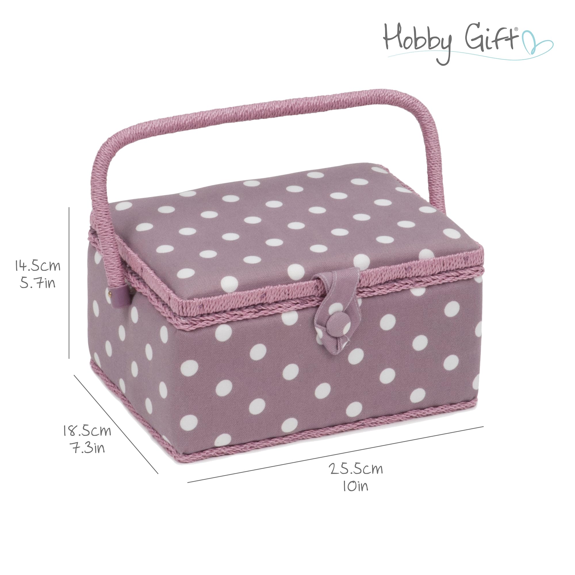 Hobby Gift Exclusiva caja de almacenamiento precargada para manualidades con kit de costura de 94 piezas incluido, punto malva, mediano, MRM121F