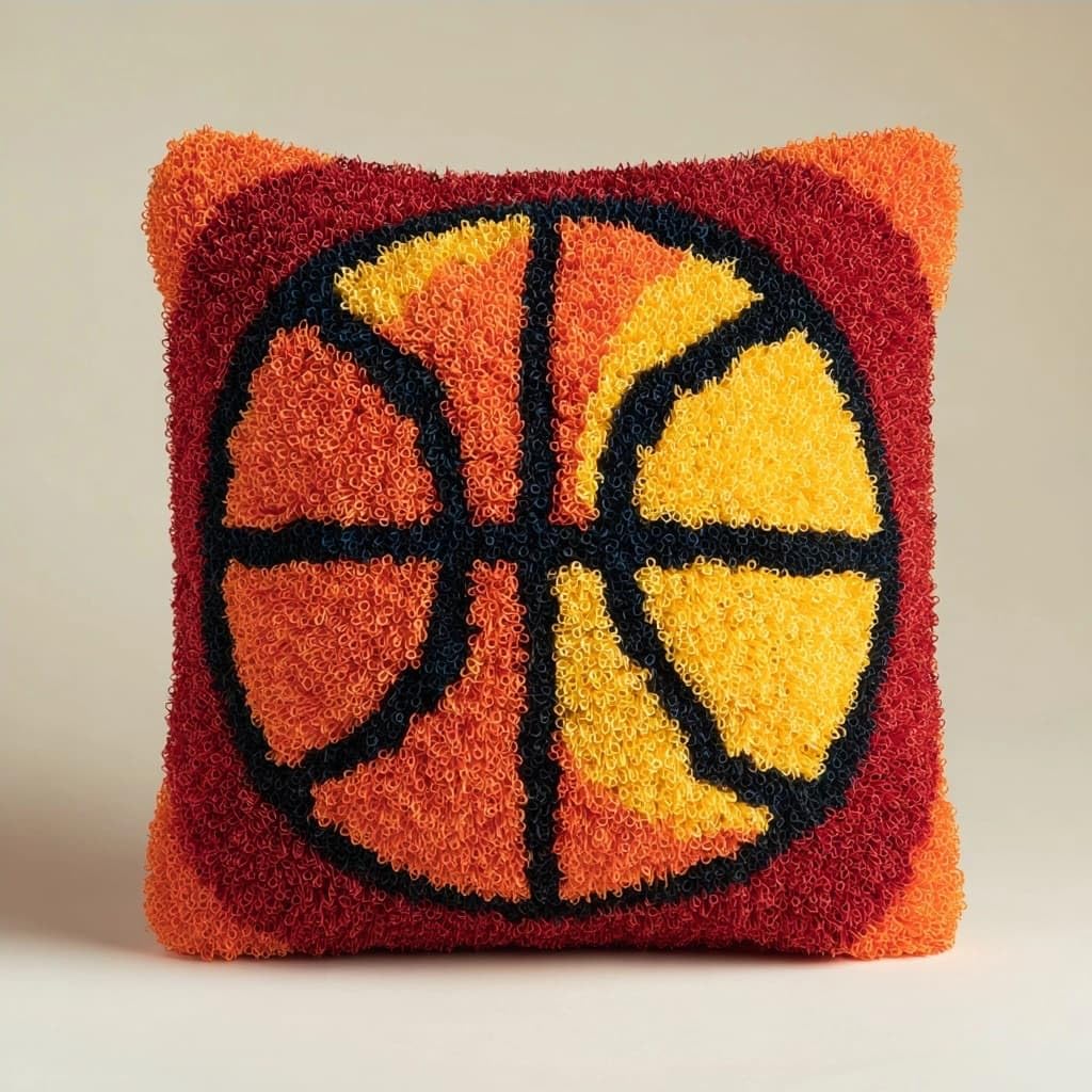 Henypt Latch Hook Cushion Kits Basketball