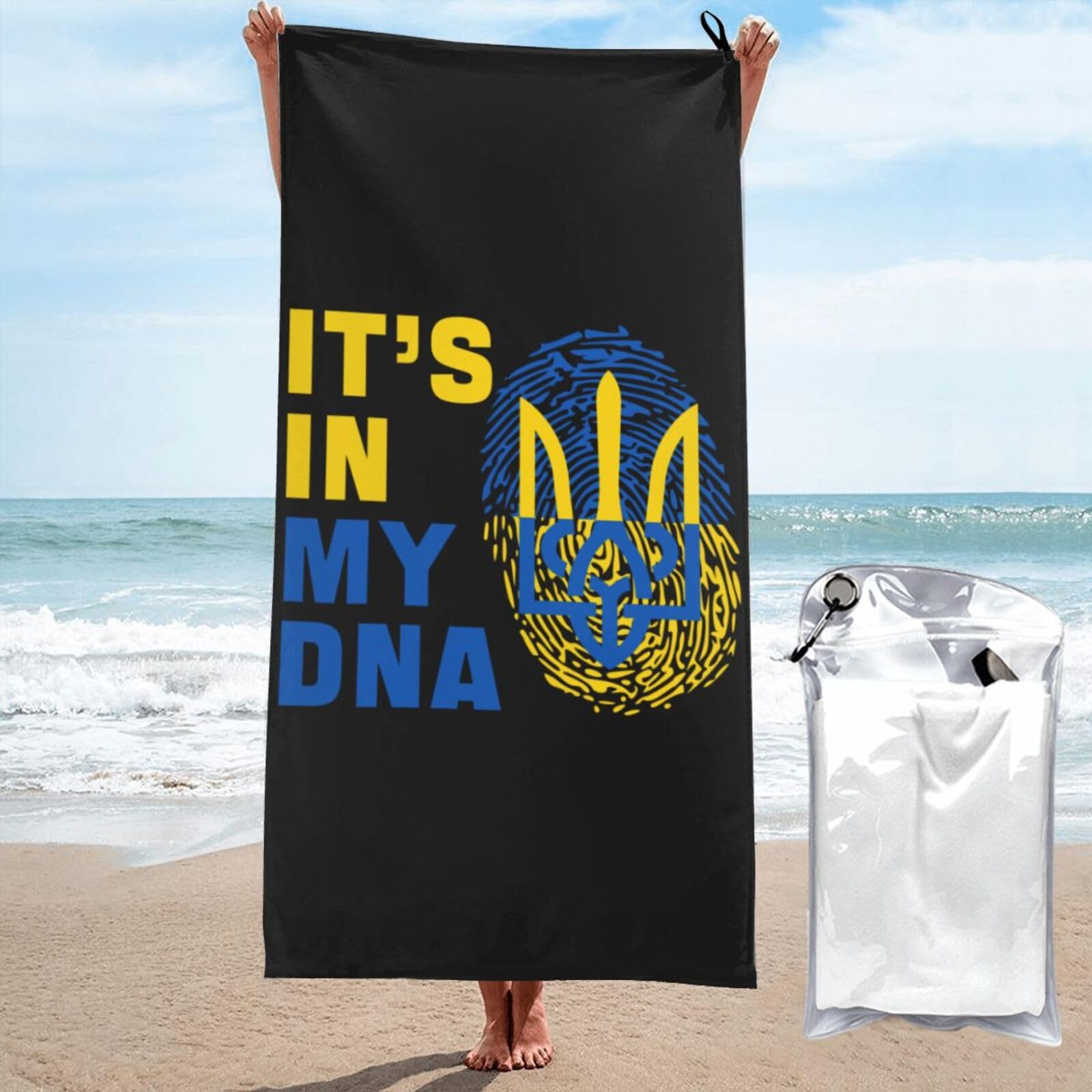 Drap de bain Ukraine empreinte digitale serviette de piscine