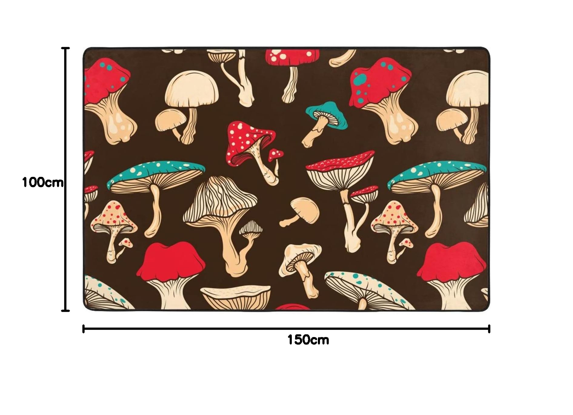 Amazon | きのこ キノコ しいたけ (1) カーペット 長方形 ラグマット