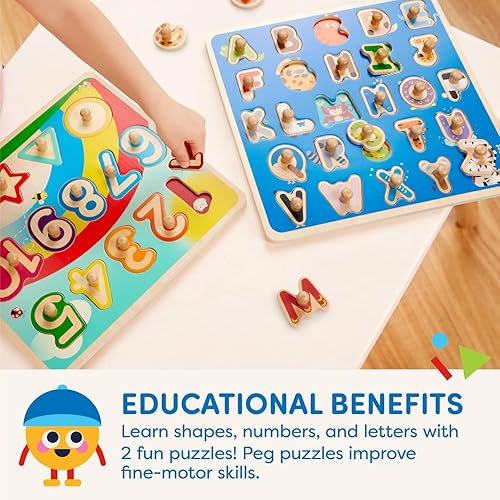 Miniatura 4 de Battat - Rompecabezas de madera del alfabeto y los números- Puzzle n' Learn ABC & 123- Juguete educativo para niños - 2 años +