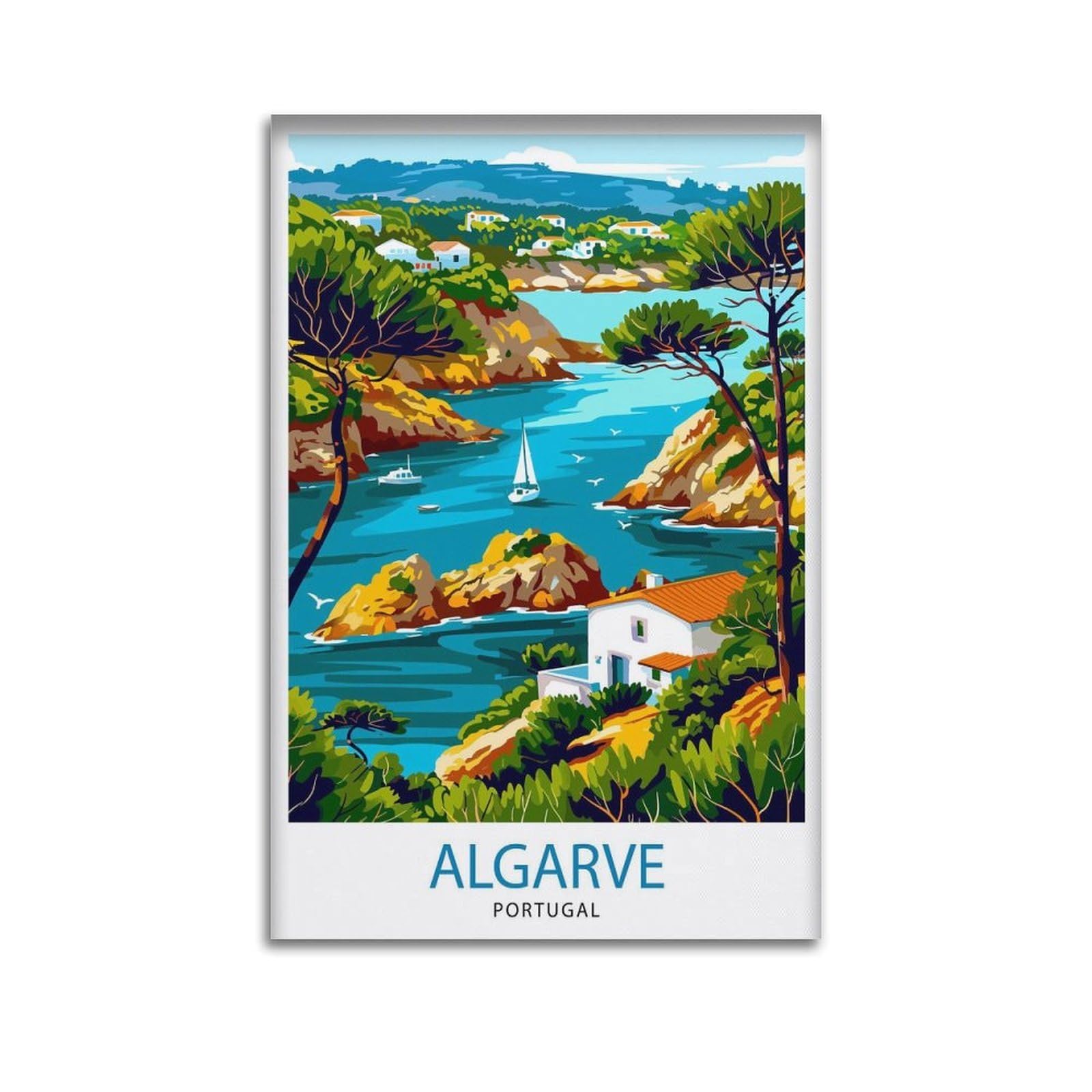 xiaoxiaoshen Algarve Portugal Travel Algar Canvas Poster Wall Art Prints Room Aesthetic Murals Bedroom And Living Decorations 12x18inch(30x45cm)
