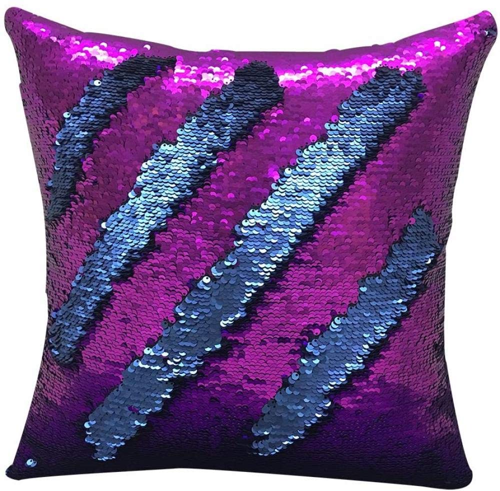 JOTOM Federa Per Cuscino Con Paillettes Reversibili 40x40 Cm – Effetto Squama Di Sirena, Multicolore, Per Divano E Camera - 2
