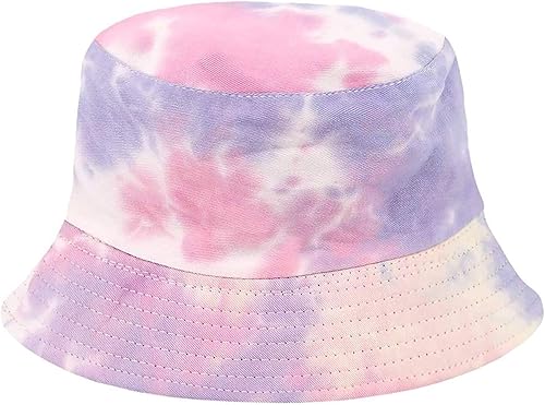 Miniatura 10 de Sombrero de pescador de algodón reversible con teñido anudado, gorra de pescador multicolor plegable