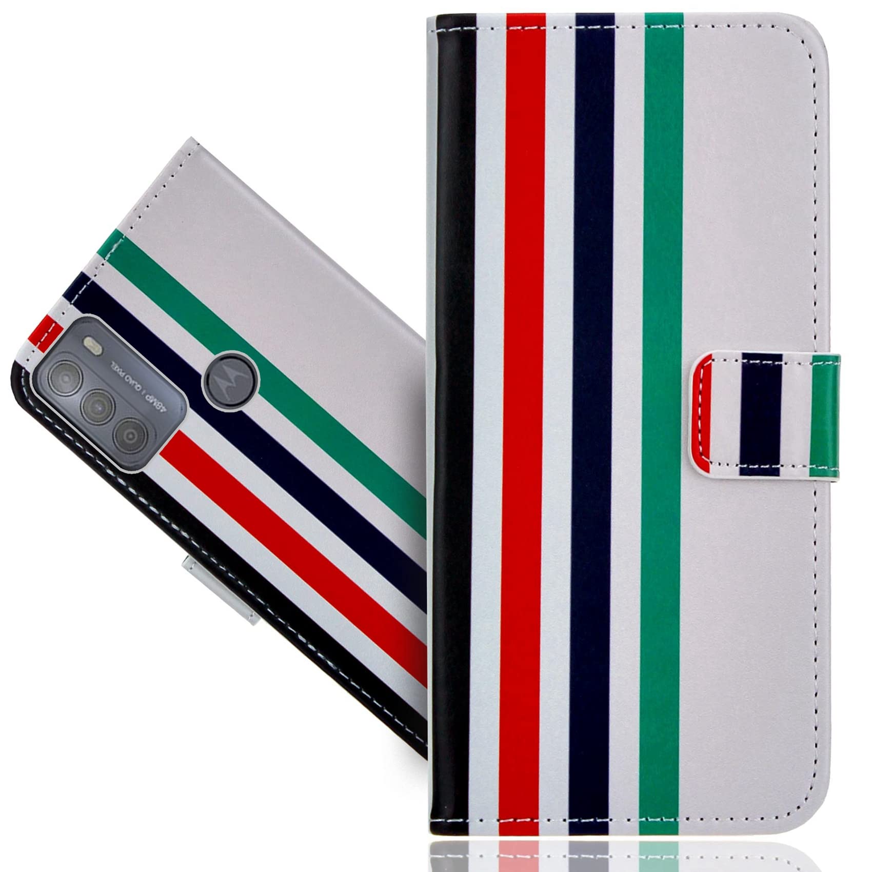 Cover Portafoglio In Pelle PU Per Motorola Moto G50 - Flip Con 2 Slot Carte E Portamonete, Supporto - 3