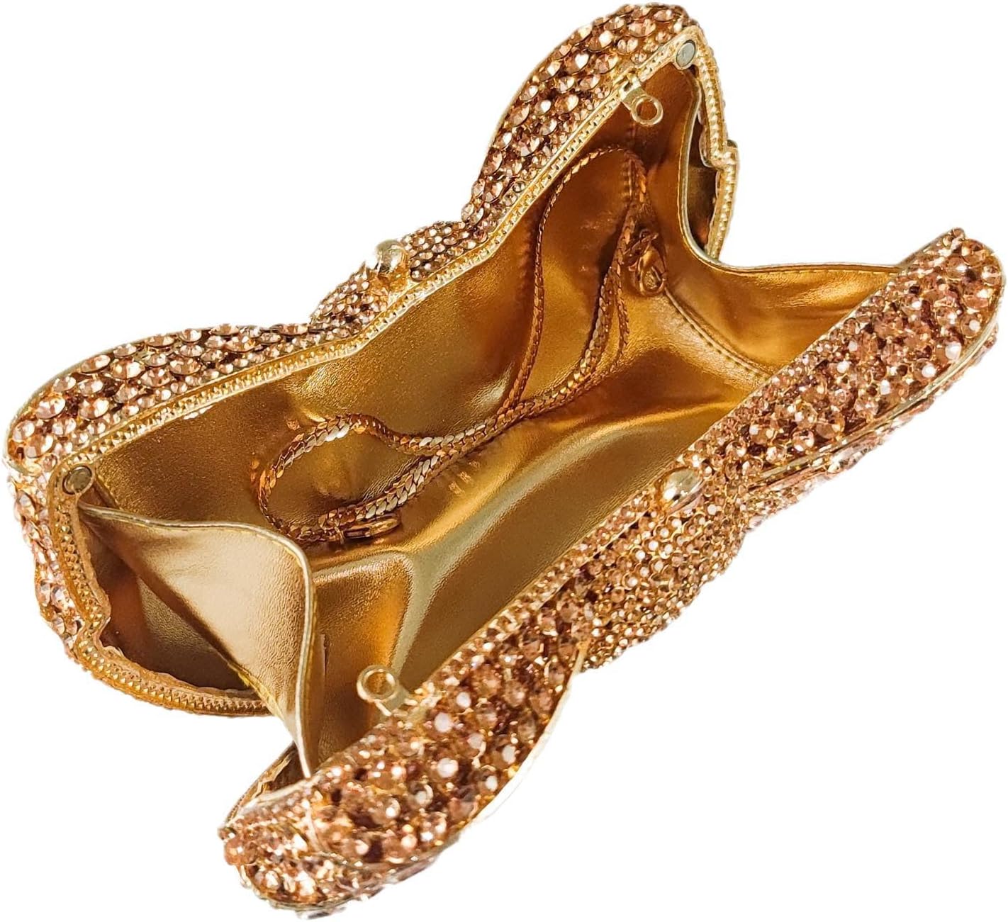 Novelty Small Bow Crystal Clutch Bag,Women Designer Evening Handbags,Bridal Party Rhinestone Clutch Purse Prom Bag