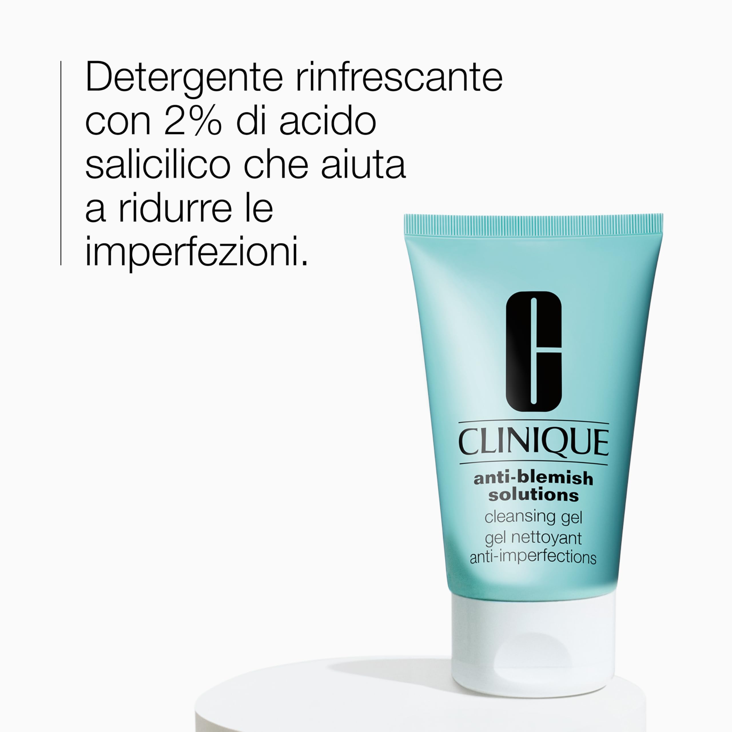 Clinique Anti-Blemish Solutions Cleansing Gel, Detergente con il 2% di Acido Salicilico per Pelli con Tendenza alle Imperfezioni, 125 ml